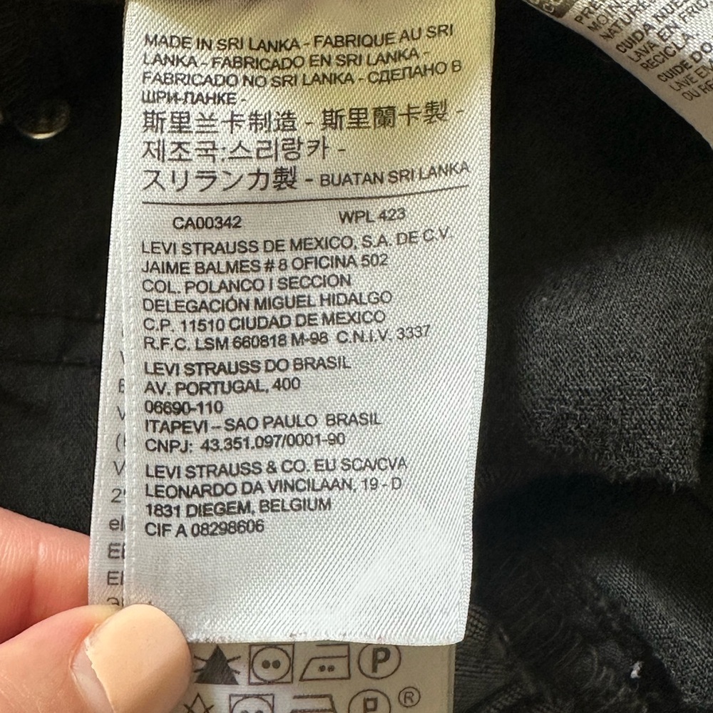 Levi’s 721 High Rise Skinny Jeans Sz 28 Black Distressed Raw Hem Grunge Y2K - Picture 8 of 9